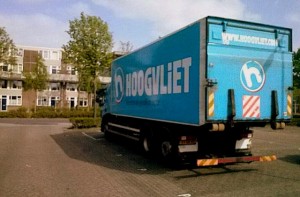 Defecte vrachtwagen van Hoogvliet