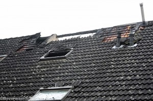 Achterzijde woningen brand Nijenrodeweg