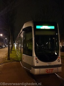 Stilgevallen tram op de Schinnenbaan