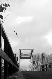 Toegangsbrug tot het eiland van Brienenoord